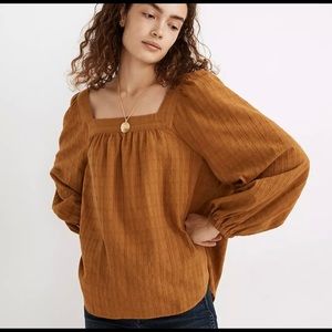 Madewell Square-Neck Bubble Sleeve Top